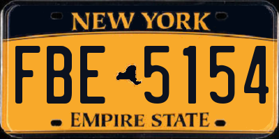 NY license plate FBE5154