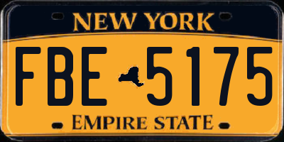 NY license plate FBE5175