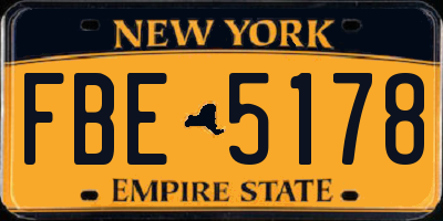 NY license plate FBE5178