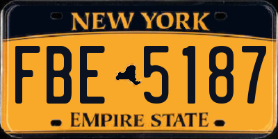 NY license plate FBE5187