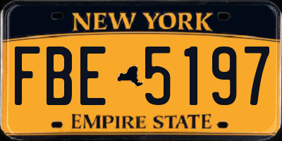 NY license plate FBE5197