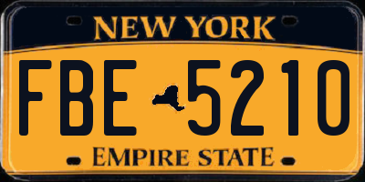 NY license plate FBE5210