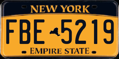 NY license plate FBE5219