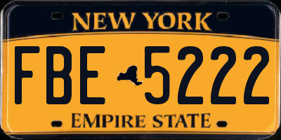 NY license plate FBE5222