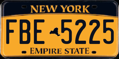 NY license plate FBE5225
