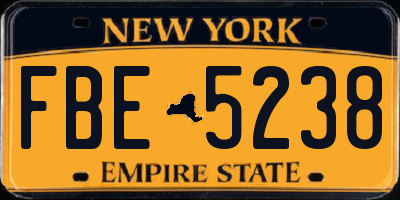 NY license plate FBE5238