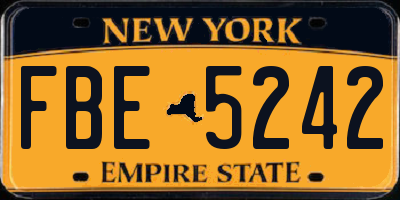 NY license plate FBE5242