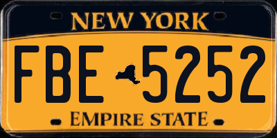 NY license plate FBE5252