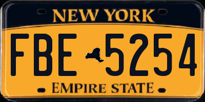 NY license plate FBE5254