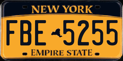 NY license plate FBE5255