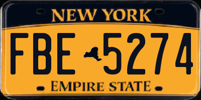 NY license plate FBE5274