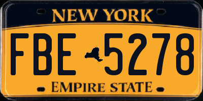 NY license plate FBE5278