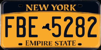 NY license plate FBE5282