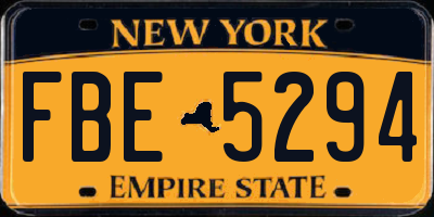 NY license plate FBE5294