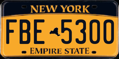 NY license plate FBE5300