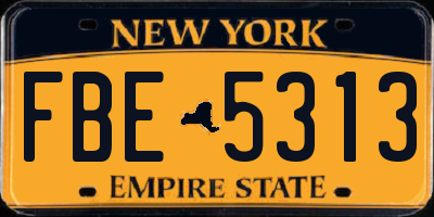 NY license plate FBE5313