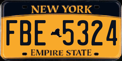 NY license plate FBE5324