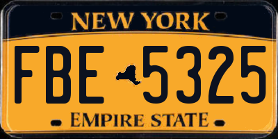 NY license plate FBE5325