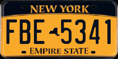 NY license plate FBE5341