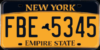 NY license plate FBE5345