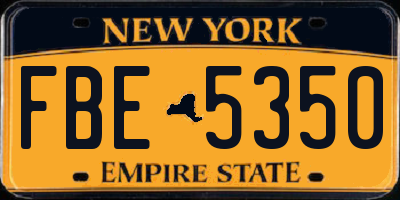 NY license plate FBE5350