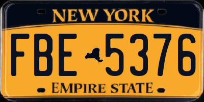 NY license plate FBE5376