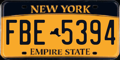 NY license plate FBE5394