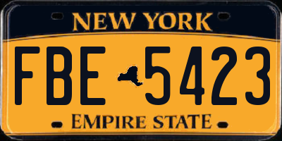 NY license plate FBE5423