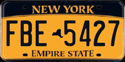 NY license plate FBE5427
