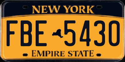 NY license plate FBE5430