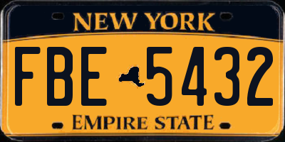 NY license plate FBE5432