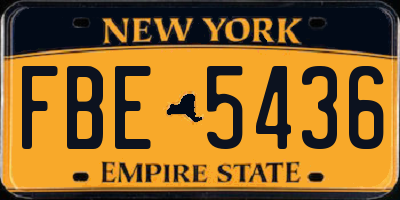 NY license plate FBE5436