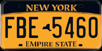NY license plate FBE5460