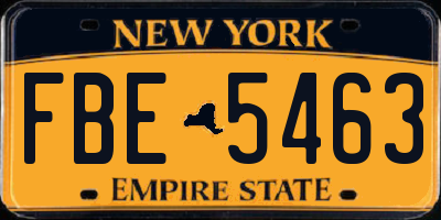 NY license plate FBE5463