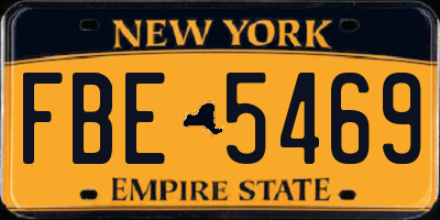 NY license plate FBE5469