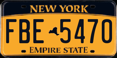 NY license plate FBE5470