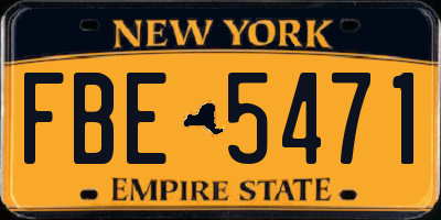 NY license plate FBE5471
