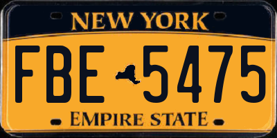 NY license plate FBE5475
