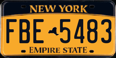 NY license plate FBE5483