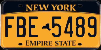 NY license plate FBE5489