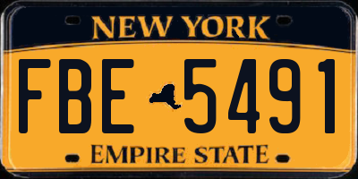 NY license plate FBE5491