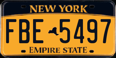 NY license plate FBE5497