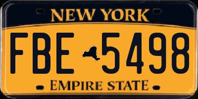 NY license plate FBE5498