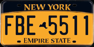 NY license plate FBE5511