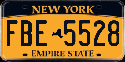 NY license plate FBE5528