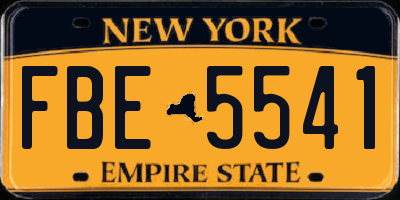 NY license plate FBE5541
