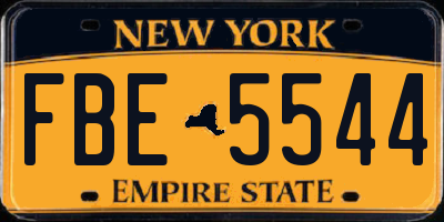 NY license plate FBE5544