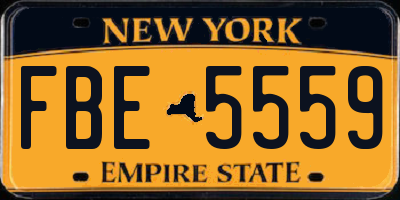 NY license plate FBE5559