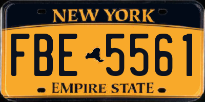 NY license plate FBE5561