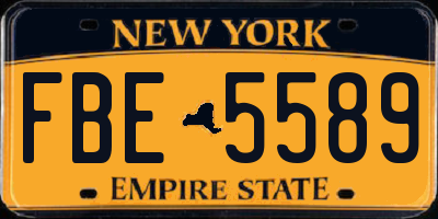 NY license plate FBE5589